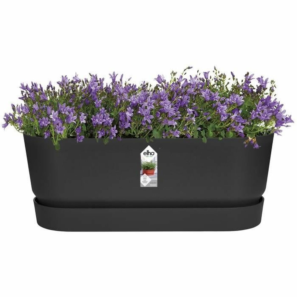 Blomlåda Elho   Svart 50 cm Plast Oval